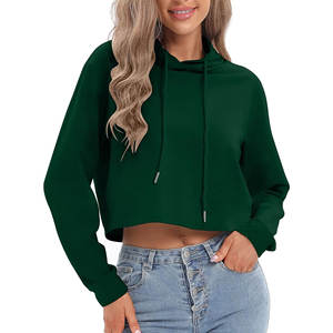 Sudaderas con capucha de alta calidad para mujer, Sudadera corta con capucha, jersey de manga larga, ropa de gimnasio informal personalizada - Product Image 2