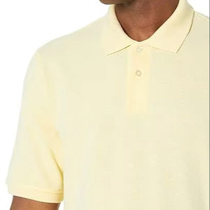 เสื้อโปโลผ้าโพลีเอสเตอร์100% สีพื้นแขนสั้นสำหรับผู้ชายแห้งเร็วผ้าถักลาย3D - Product Image 1