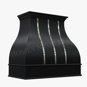 Support mural personnalisé ou standard cuivre martelé noir métal mat fait à la main en acier inoxydable cuisine ménage hotte cheminée - Product Image 2
