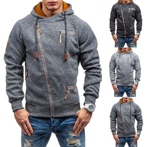 High Quality Winter Men's Hoodies & <b>Sweatshirt</b> Polyester/Cotton Fleece Custom Logo Zipper-Up Hoodies - Product Image 1