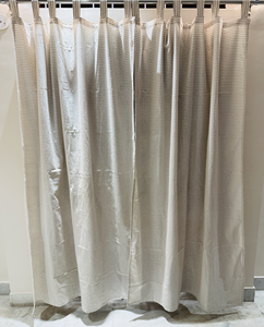 Rideaux en coton tissé écologiques classiques à rayures pour la maison, l'hôtel et les cafés, design passe-tringle toutes saisons - Product Image 1