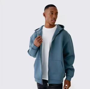 Sudadera con capucha y cremallera para hombre de peso pesado, ropa de calle con estampado personalizado, sudaderas con capucha con cremallera completa térmica de alta calidad de EE. UU. al por mayor para hombres - Product Image 4