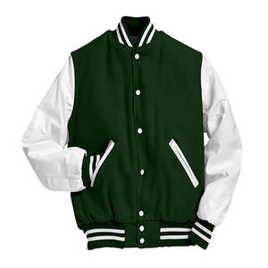 Chaqueta Universitaria de Béisbol Personalizada con Mangas de Cuero y Lana - Product Image 4