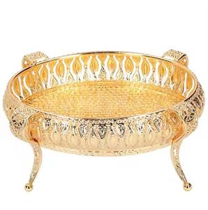 2-Tier Aluminum Dry Fruits Decorative Serving Tray Platter <b>Stand</b> Modern Style Aluminium Dry Fruit Serving <b>Stand</b> Bowl - Product Image 4