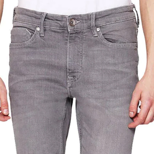 Stock ODM OEM de jeans en denim à la mode pour hommes, coupe ajustée, vente en gros de jeans empilés personnalisés, échantillon de jeans avec motif personnalisé pour hommes, pantalons - Product Image 6