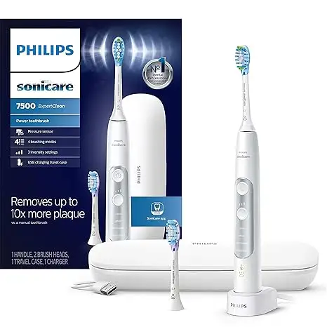 Philips Sonicare ExpertClean 7500、充電式電動歯ブラシ、ホワイト