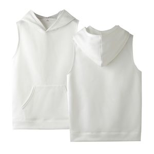 OEM Custom Logo High Quality Cotton Polyester Stylish Streetwear Men's Winter <b>Sleeveless</b> <b>Hoodies</b> Plus Size Essential Hot Sale - Product Image 1