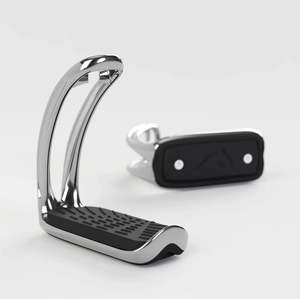 Material sólido Suministros para montar a caballo Offset Flexible Arco Iris Brillo Estribos DE SEGURIDAD Antideslizante Tobillo Protección Ecuestre - Product Image 3