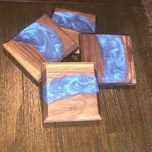 Custom Epoxy Resin and Wood <b>Drink</b> <b>Coasters</b> Personalized Wooden Epoxy Resin Tea Coffee <b>Coasters</b> Resin Custom Design <b>Coaster</b> - Product Image 4