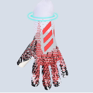 Soccer Goalie Gloves Anti Slip Hand Protector Professional Goalkeeper Gloves Size 7 <b>Red</b> and White Breathable With OEM - Product Image 5