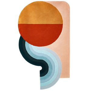 Alfombra de diseñador moderno de mediados de siglo con mechones a mano de lujo escandinavo abstracto contemporáneo ecléctico, juegos de alfombras hechas a mano - Product Image 2