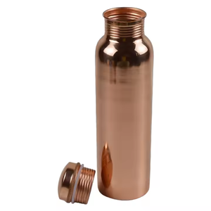 ขวดน้ำโลหะทองแดงขัดเงาโลหะทองแดง100% ขวดน้ำเคลือบเงาที่ดีที่สุดสำหรับกลางแจ้งตัวอย่างฟรีโดยงานฝีมือรูปพระจันทร์เสี้ยว - Product Image 3