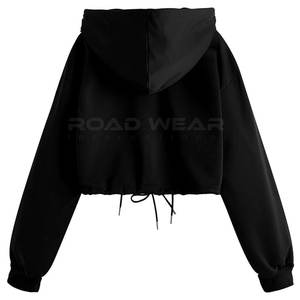 Qualité supérieure femmes haut court sweats à capuche confortable décontracté hiver vêtements avant à capuche vente chaude haut court sweats à capuche à vendre - Product Image 2