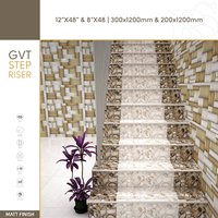 Carreaux de marche d'escalier en marbre antidérapants à motif moderne 300*1200MM 200*1200MM, carreaux pleine masse en porcelaine pour villa