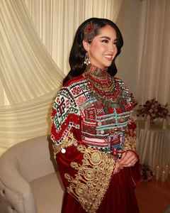 เดรสวินเทจสำหรับผู้หญิงชุดเดรสปักลายลูกไม้มีซิปสไตล์ปากีสถานออกแบบได้ตามต้องการ - Product Image 3