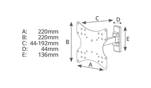 Supporto TV regolabile con braccio, da 23'' a 42'', 20 Kg. (Holmios 500055005) - Product Image 2