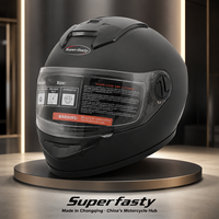 Casque de moto intégral en PP économique avec fermeture rapide, taille ajustable pour hommes et femmes, toutes saisons