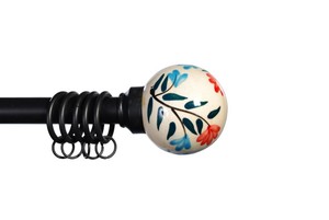 Ceramic Finials Extendable <b>Curtain</b> Rod Set with Metal Bracket Compatible with 1 Inch Diameter Rod 28-48 Inch Track & Accessories - Product Image 5