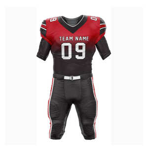 Ensemble d'uniformes de football américain personnalisé 100% polyester à séchage rapide, col en V, manches courtes, respirant pour la saison estivale - Product Image 5