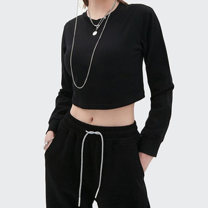 Conjunto de 2 Piezas de Top Corto y Pantalones Cortos Casuales de Algodón 100% Ecológico para Mujer, con Logotipo Personalizado de Alta Calidad y MOQ Bajo - Product Image 5