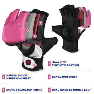 Guantes MMA de cuero de alta calidad con empuñaduras El mejor estilo MOQ bajo Precio barato para artes marciales y boxeo - Product Image 6