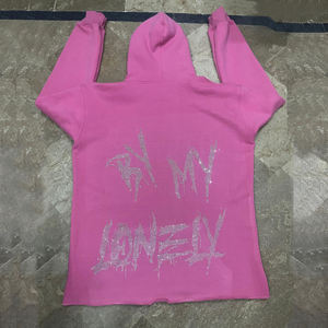 Sudadera con capucha de gran tamaño personalizada de alta calidad para hombres sudaderas con diamantes de imitación bordados con decoración de diamantes de imitación - Product Image 2