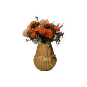 Vase doré créatif simple et moderne Décoration Vase à fleurs en métal et aluminium pour la maison Salon Mariage - Product Image 1