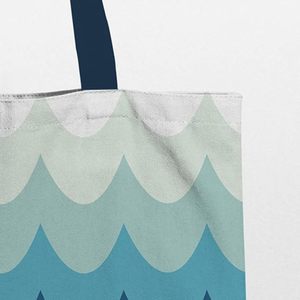 Ocean Waves Cotton Canvas Tote <b>Bag</b> Large Capacity Top Selling <b>Bag</b> For Swimming Item Store Carry <b>Bag</b> Shopping <b>Packaging</b> <b>Bags</b> - Product Image 4