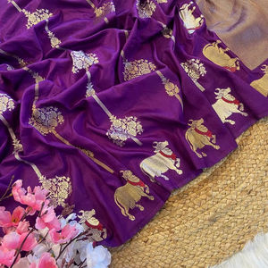 À la mode classique indien Bollywood Designer Banarasi soie Saree dernière exclusive fête de mariée vêtements de mariage avec chemisier ethnique femmes - Product Image 1