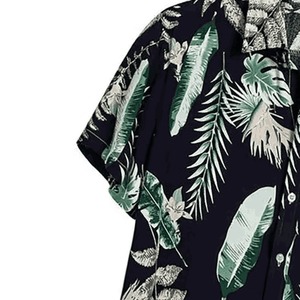 Nueva camisa hawaiana holgada de manga corta a rayas de lino y algodón con estampado étnico personalizado de verano para hombre de alta calidad - Product Image 2