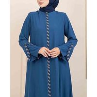 Abaya islamique élégante et modeste pour femme, à manches longues, en coton et polyester respirant, coupe ample, maxi évasée, personnalisable, vente en gros