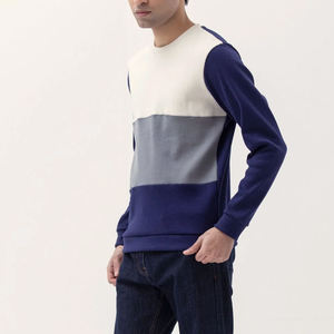 Fabricante de fábrica, venta al por mayor, transpirable, de alta calidad, logotipo personalizado, ropa de calle informal, Panel multicolor, cuello redondo, sudadera para hombre - Product Image 6