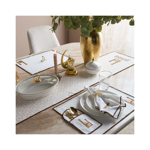 Napperon carré en coton GOTS gris minimaliste, certifié, lavable, tissé, pour mariage, usage domestique, uni teint - Product Image 4