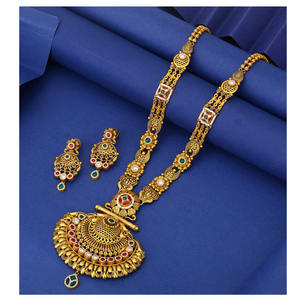 Juego de joyería clásica con detalles finos chapados en oro de 22 quilates para bodas y uso diario que mejora tu estilo para eventos festivos - Product Image 1