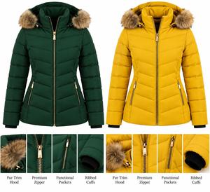 Veste d'hiver matelassée épaisse à col montant pour homme et femme, avec capuche, fermeture éclair, en laine et polyester tricoté, collection 2025 - Product Image 5