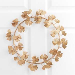 Premium Brass Finish Metal <b>Wreath</b> <b>Artificial</b> Winter Berries Wall Art for Christmas Holiday Decoration Luxury Event,Wedding Decor - Product Image 3