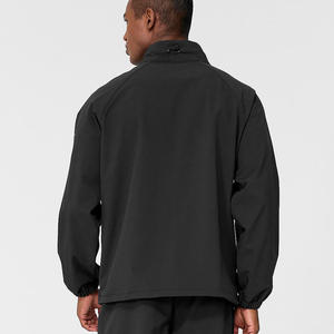 Conjunto cortavientos de dos piezas corto negro de nailon unisex para niña, conjunto corto de Chaqueta corta de dos piezas de nailon informal personalizado - Product Image 5