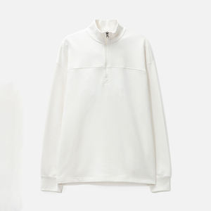 Vente en gros de pulls à demi-fermeture éclair de haute qualité sweats pour hommes avec logo personnalisé brodé en polaire à manches longues 100% coton - Product Image 1