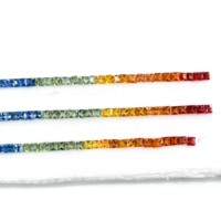 Bandes de pierres précieuses en saphir multicolore arc-en-ciel naturel de 4 mm, taille princesse carrée, facettées, pour la fabrication de bijoux, provenant d'un fournisseur en gros