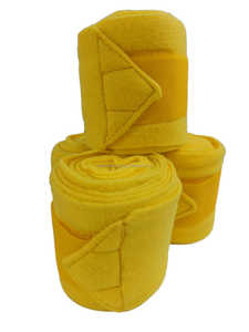 Bandages de protection de jambe de cheval en polaire 4 pièces 1 ensembles de tissu épais 3 Mtr de longueur et 4 "de largeur couleurs jaunes personnaliser OEM/ODM - Product Image 4