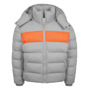 Veste à bulles à capuche régulière à point haut Veste bouffante de randonnée à manches longues en coton polyester de haute qualité pour hommes - Product Image 1