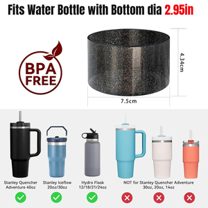 Funda Protectora de Silicona con Purpurina para Botella de Agua - Protector de Base para Vasos Térmicos Stanley Hydro Flask - Product Image 4