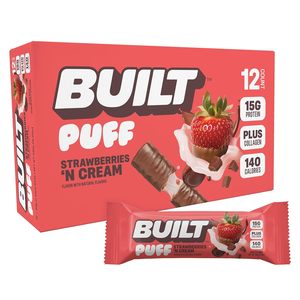 BUILT <b>Bar</b> Puff Protein <b>Bars</b> - Strawberries 'N Cream - 12 Count - Product Image 4