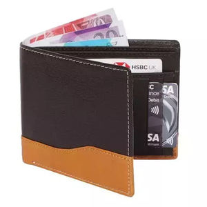 Cartera de Material de PC de cuero genuino Vintage delgada con costuras ultrafuertes de lujo para hombre, cierre de cremallera largo corto con bloqueo RFID - Product Image 6