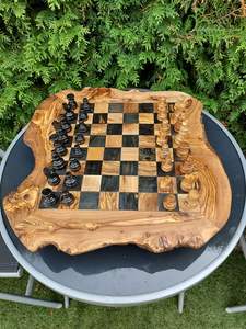 Y JUEGO DE AJEDREZ DE MADERA PERSONALIZADO JUEGO DE AJEDREZ DE GRAN TAMAÑO Tablero plegable Piezas de ajedrez Juego de mesa - Product Image 6