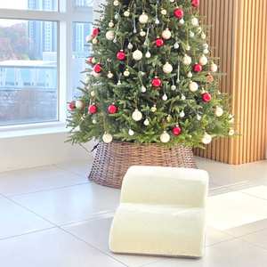 [AllmioPet] Marchepieds pour animaux de compagnie en matériau doux Cloud, 2 niveaux, ivoire, escalier intérieur pour chien et chat pour accès au lit, design antidérapant et sûr - Product Image 2