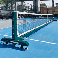 Système de filet de pickleball professionnel JAS Sports, sans bordure, durable, avec cadre en acier, 6860 mm, pliable, portable, intérieur/extérieur