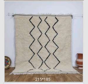 Alfombras de Lana Hechas a Mano Marroquíes, Auténticas Alfombras Bereberes, Lana Natural, Artesanía Artesanal, Tamaño y Colores Personalizables, Alta Calidad - Product Image 3