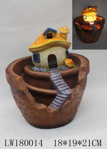 Jardinière en forme de champignon LED fantaisiste, mini-jardin féerique, pot pour plantes succulentes, idéal pour l'affichage en extérieur avec des plantes en escalier - Product Image 2