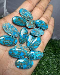 AAA + พลอยทรงหลวมขนาดรูปไข่ทำจากทองแดงสีฟ้า12X24เทอร์ควอยซ์ - Product Image 4